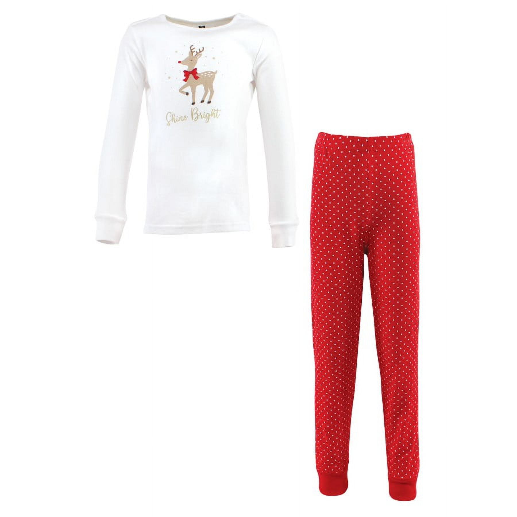 Hudson Baby Infant and Toddler Cotton Pajama Set, Fancy Rudolph, 4 Toddler