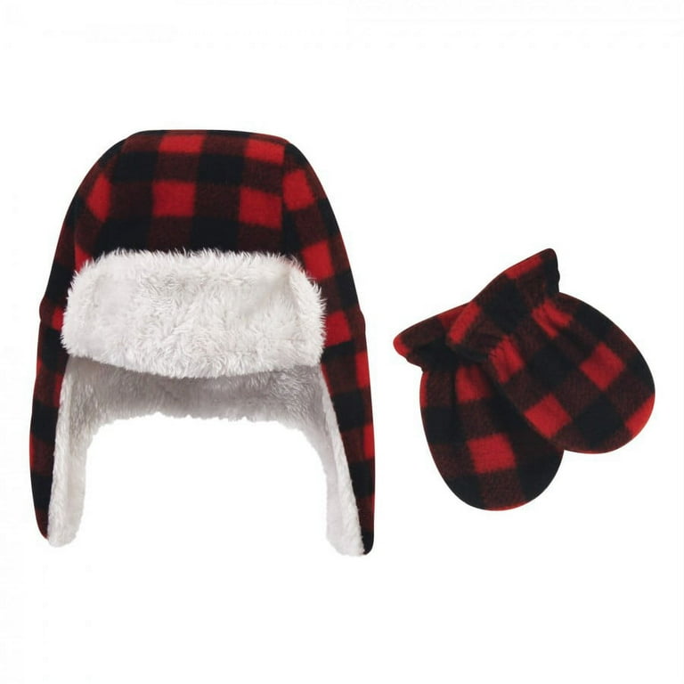 Hudson Baby Infant and Toddler Fleece Trapper Hat and Mitten 2pc