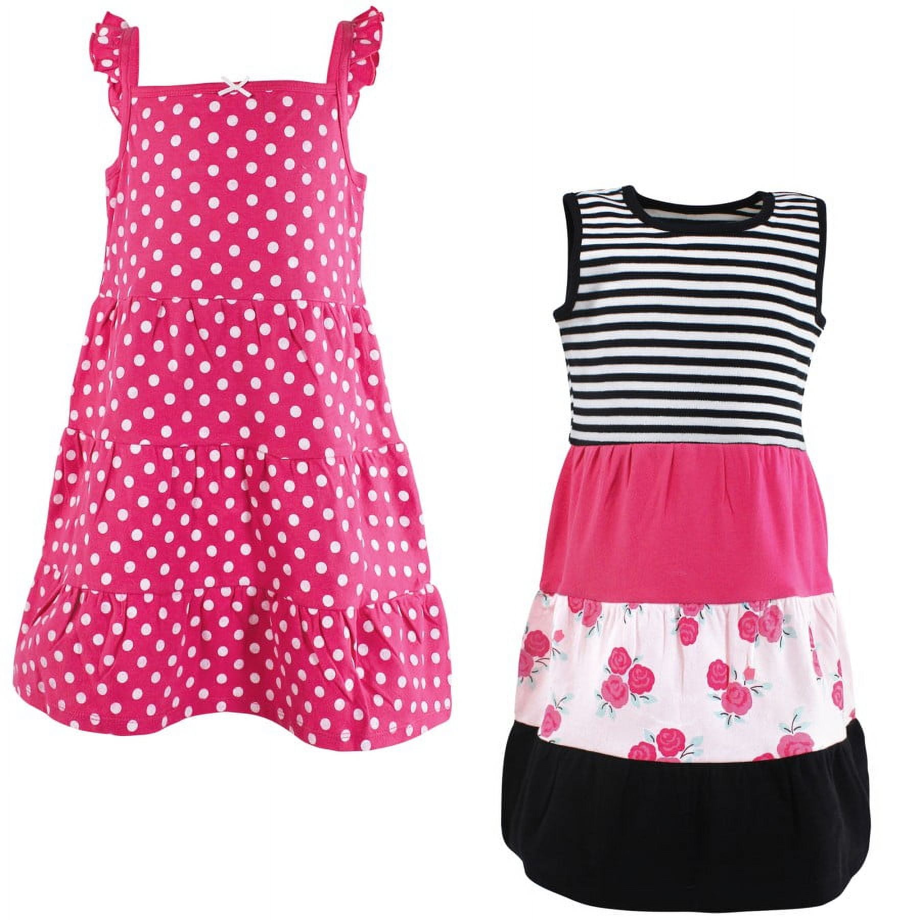 Hudson Baby Infant and Toddler Girl Cotton Dresses, Pink Black Roses, 14 Years