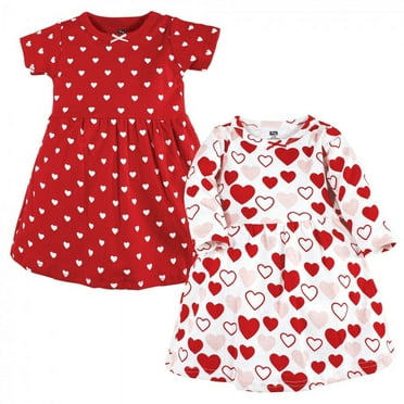 Hudson Baby Infant and Toddler Girl Cotton Short-Sleeve Dresses 2pk ...