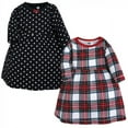 thumbnail image 1 of Hudson Baby Infant and Toddler Girl Cotton Dresses, White Tartan, 18-24 Months, 1 of 4