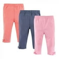 thumbnail image 1 of Hudson Baby Infant and Toddler Girl Cotton Leggings 3pk, Light Pink Blue, 9-12 Months, 1 of 4