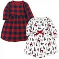 thumbnail image 1 of Hudson Baby Infant and Toddler Girl Cotton Long-Sleeve Dresses 2pk, Forest Deer, 3 Toddler, 1 of 3