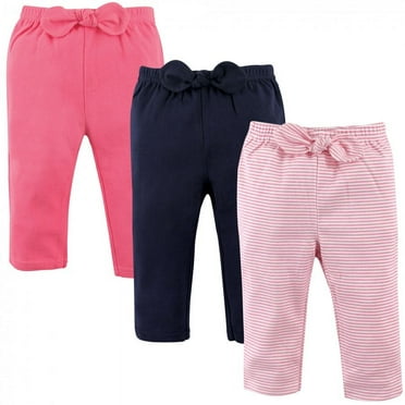 Hudson Baby Infant and Toddler Girl Cotton Pants 3pk, Light Pink ...
