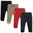 thumbnail image 1 of Hudson Baby Infant and Toddler Girl Cotton Pants 4pk, Basic Leopard, 3-6 Months, 1 of 2