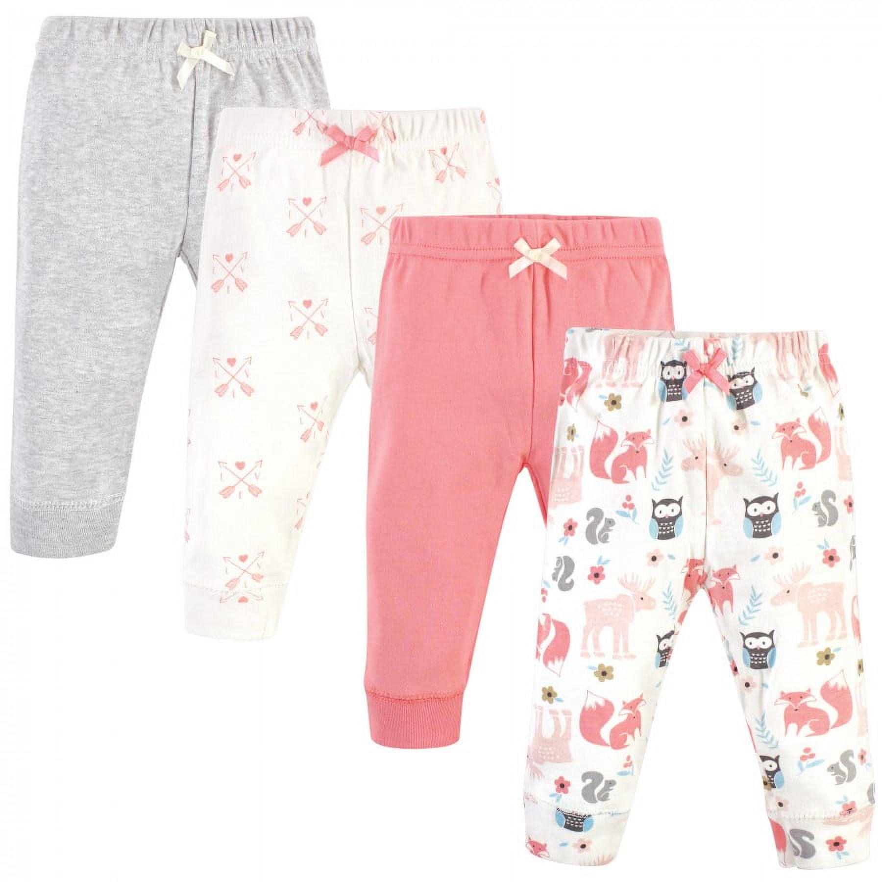 Hudson Baby Infant and Toddler Girl Cotton Pants 4pk, Girl Forest, 5 Toddler