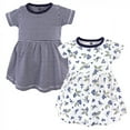 thumbnail image 1 of Hudson Baby Infant and Toddler Girl Cotton Short-Sleeve Dresses 2pk, Blueberries, 12-18 Months, 1 of 3