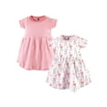 thumbnail image 1 of Hudson Baby Infant and Toddler Girl Cotton Short-Sleeve Dresses 2pk, Flamingos, 4 Toddler, 1 of 4
