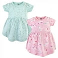 thumbnail image 1 of Hudson Baby Infant and Toddler Girl Cotton Short-Sleeve Dresses 2pk, Magical Unicorn, 3 Toddler, 1 of 4