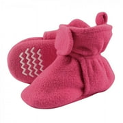 Hudson Baby Infant and Toddler Girl Cozy Fleece Booties, Dark Pink, 2 Toddler