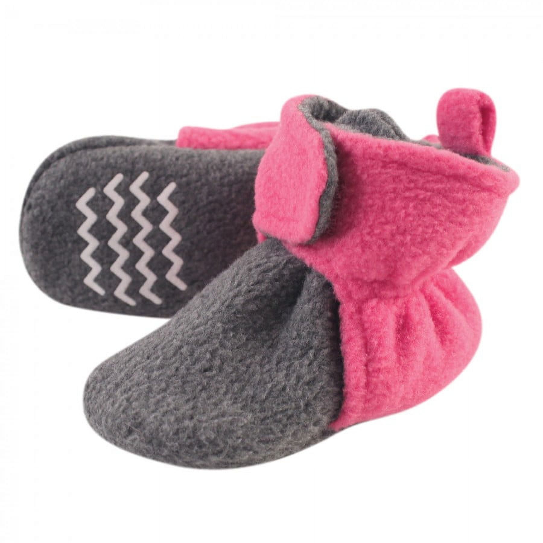Hudson Baby Infant and Toddler Girl Cozy Fleece Booties, Dk Pink