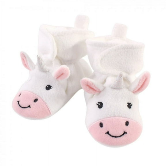 Hudson Baby Infant and Toddler Girl Cozy Fleece Booties, Magical Unicorn, 6-12 Months