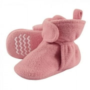 Hudson Baby Infant and Toddler Girl Cozy Fleece Booties, Strawberry Pink, 2 Toddler