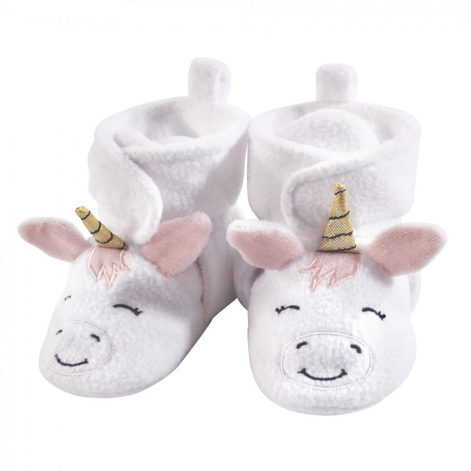 Hudson Baby Infant and Toddler Girl Cozy Fleece Booties, White Unicorn