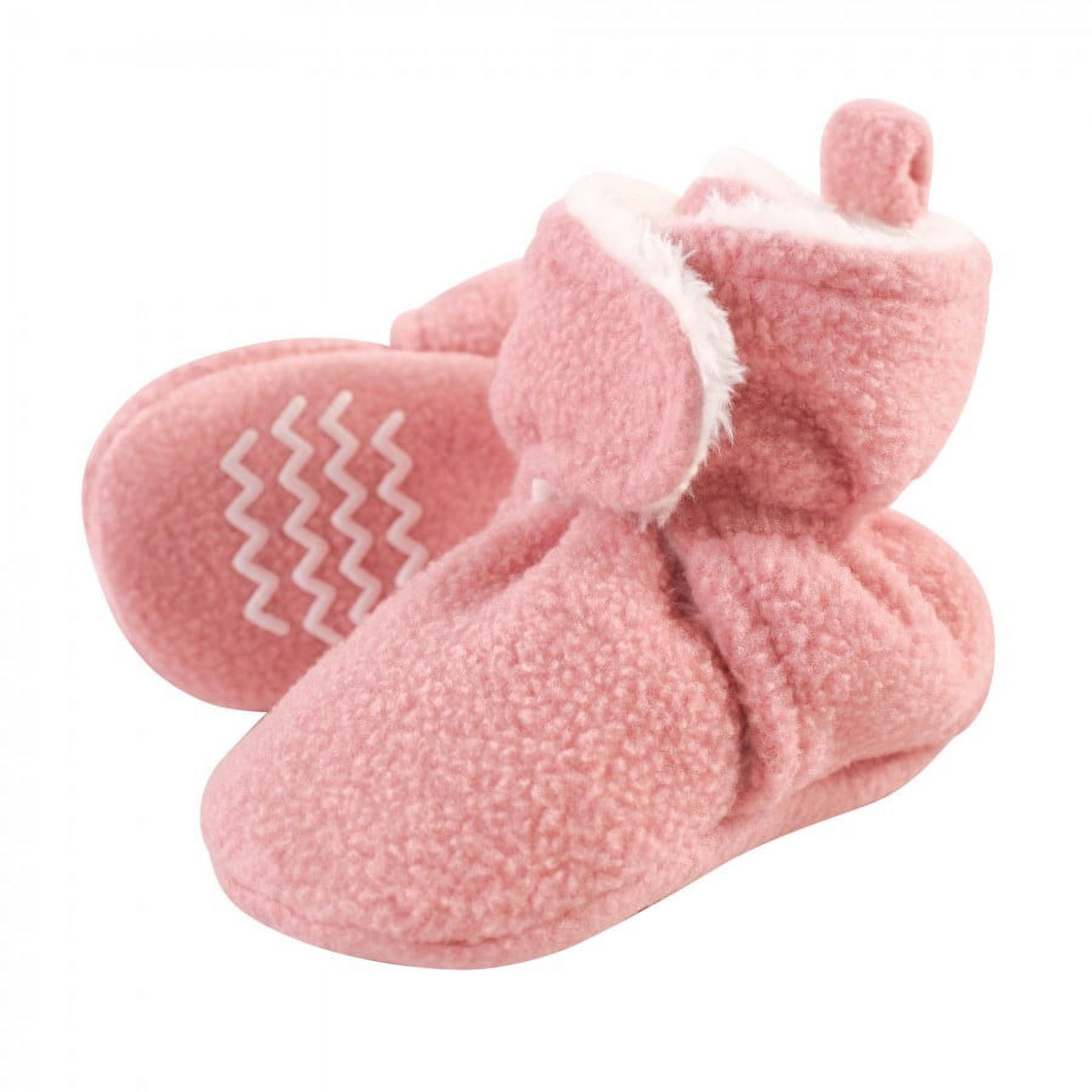 Hudson Baby Infant and Toddler Girl Cozy Fleece and Sherpa Booties