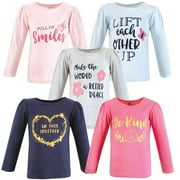 Hudson Baby Infant and Toddler Girl Long Sleeve T-Shirts, Be Kind, 6-12 Months