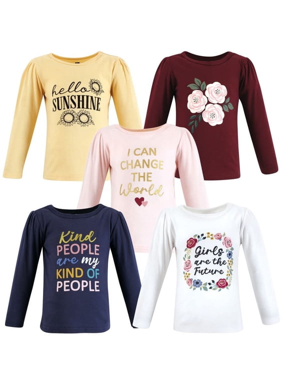 Infant and Toddler Girl Long Sleeve T-Shirts, Girls World, 18-24 Months