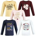 thumbnail image 1 of Hudson Baby Infant and Toddler Girl Long Sleeve T-Shirts, Girls World, 2 Toddler, 1 of 7