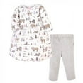 thumbnail image 1 of Hudson Baby Infant and Toddler Girl Quilted Cotton Long-Sleeve Dress and Leggings 2pc Set, Winter Forest, 2 Toddler, 1 of 2
