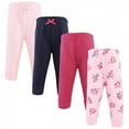 thumbnail image 1 of Hudson Baby Infant and Toddler Girl Quilted Jogger Pants 4pk, Pink Navy Floral, 6-9 Months, 1 of 2