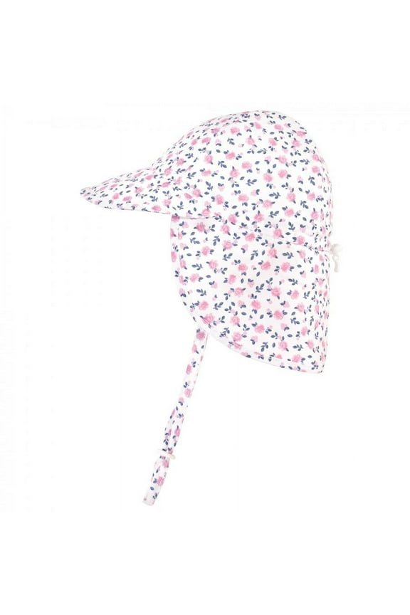 Infant and Toddler Girl Sun Protection Hat, Berry Floral, 0-6 Months