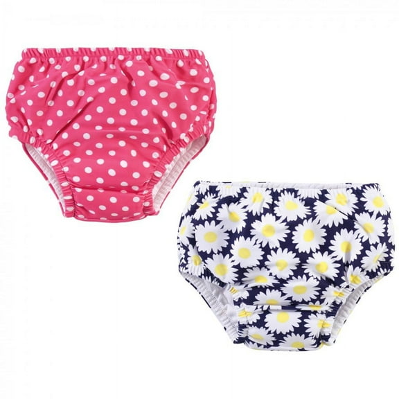 Hudson Baby Infant and Toddler Girl Swim Diapers, Daisy, 5 Toddler