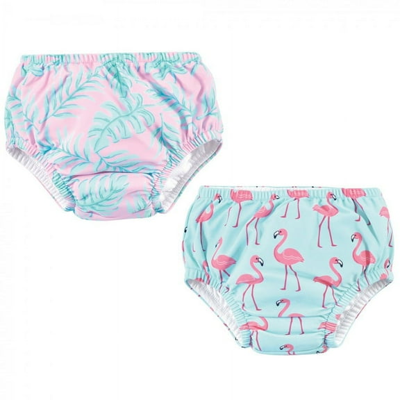 Hudson Baby Infant and Toddler Girl Swim Diapers, Flamingos, 4 Toddler