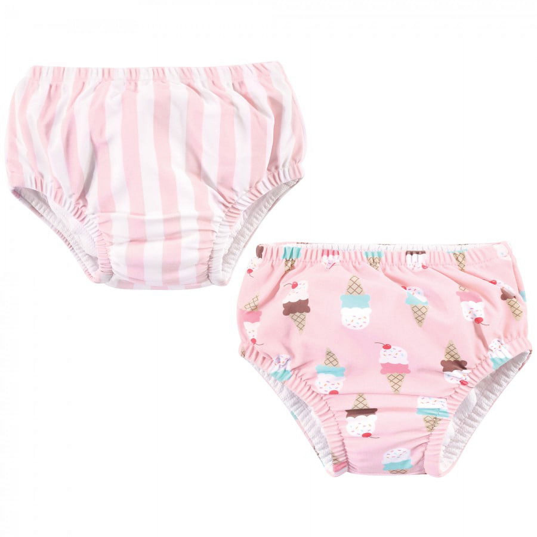 Hudson Baby Infant and Toddler Girl Swim Diapers, Ice Cream Cone, 4 Toddler