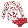 thumbnail image 1 of Hudson Baby Infant and Toddler Girl Swim Rashguard Set, Cherries, 12-18 Months, 1 of 4