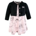 thumbnail image 1 of Hudson Baby Infant and Toddler Girls Cotton Dress and Cardigan Set, Fairytale Princess, 0-3 Months, 1 of 5