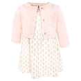 thumbnail image 1 of Hudson Baby Infant and Toddler Girls Cotton Dress and Cardigan Set, Soft Ditsy Floral, 9-12 Months, 1 of 5