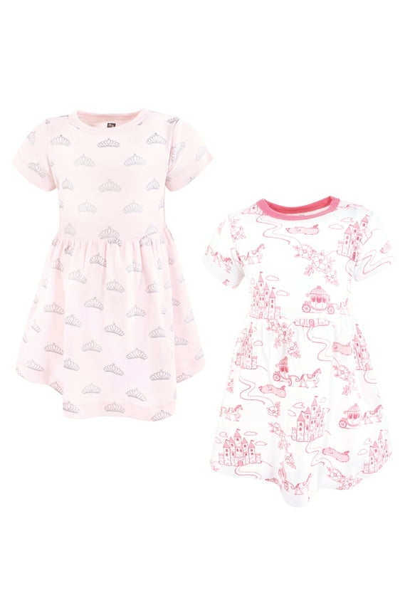 Infant and Toddler Girls Cotton Dresses, Pink Fairytale Princess, 0-3 Months