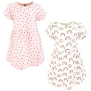 Hudson Baby Infant and Toddler Girls Cotton Dresses, Soft Rainbow, 2T