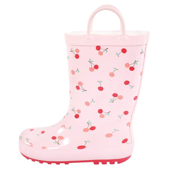 Hudson Baby Infant and Toddler Girls Rain Boots, Cherry Sweet, 9 Toddler
