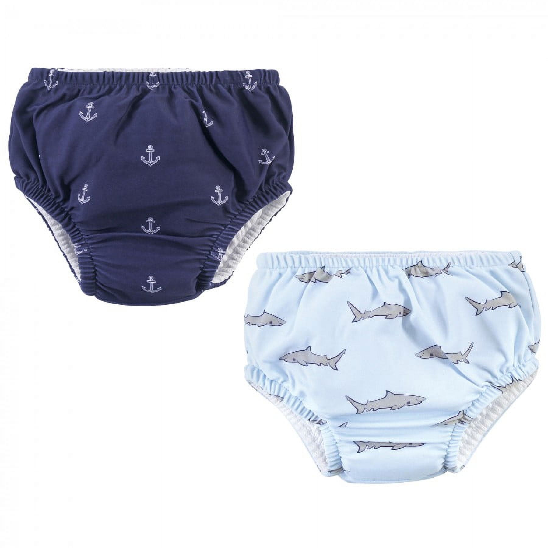Hudson Baby Infant and Toddler Unisex Swim Diapers, Blue Gray Shark, 4 Toddler
