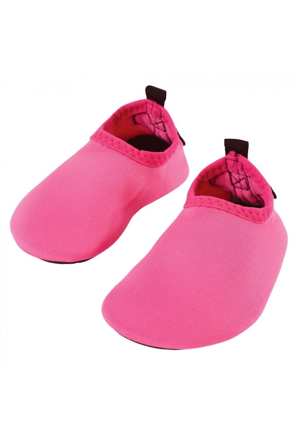Infant and Toddler Water Shoes for Sports, Yoga, Beach and Outdoors, Solid Hot Pink, 6-12M/3-4 Toddler