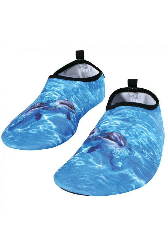 Kids and Adult Water Shoes for Sports, Yoga, Beach and Outdoors, Dolphins, 44-45/10-11 Womens/9-10 Mens