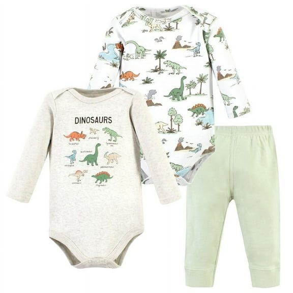 Hudson Baby Long-Sleeve Bodysuits and Pants, Dinosaur Adventures Long-Sleeve, Preemie