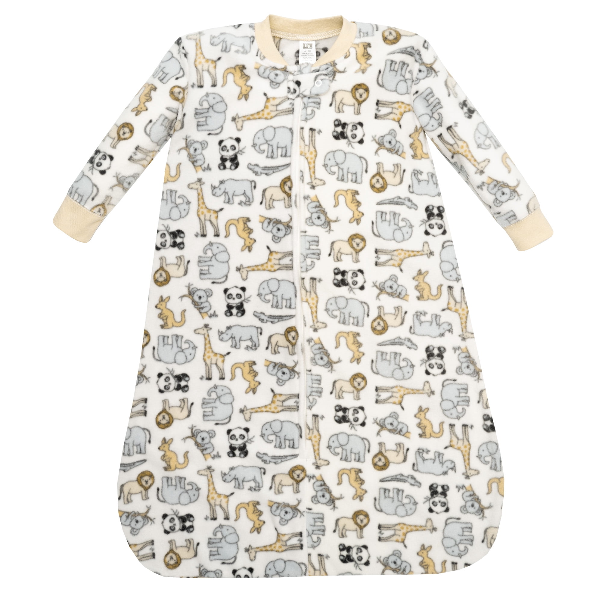 Hudson Baby Long-Sleeve Fleece Sleeping Bag, Kangaroo Neutral, 6-12 Months