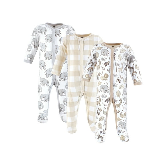 Hudson Baby Long Sleeve Sleep and Play, 3-Pack, Newborn-9 Months