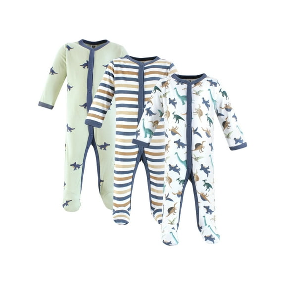 Hudson Baby Long Sleeve Sleep and Play, 3-Pack, Newborn-9 Months