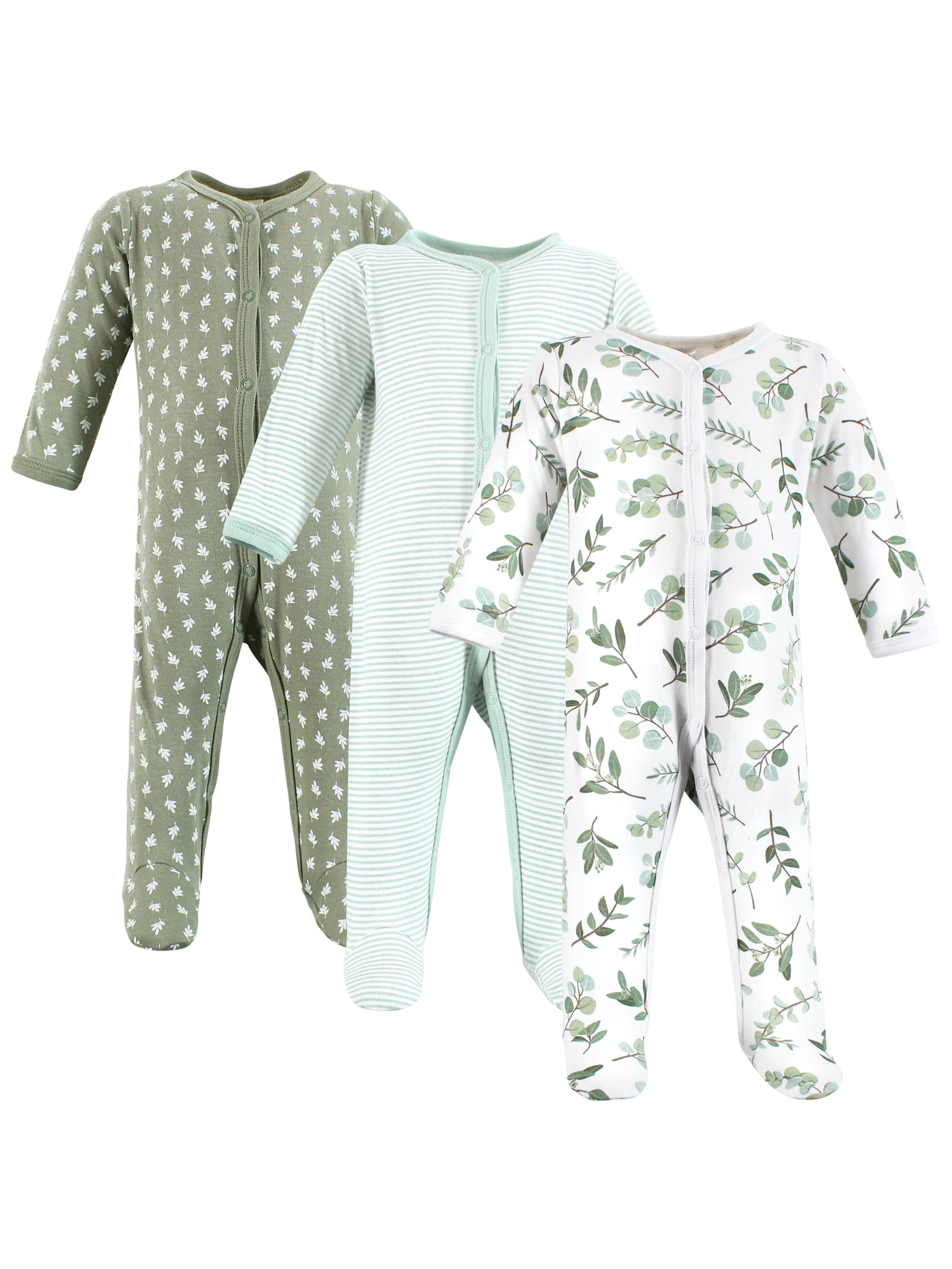 Hudson Baby Long Sleeve Sleep and Play, 3-Pack, Newborn-9 Months