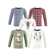 Hudson Baby Long Sleeve Tees, 5-Pack, 12 Months- 5T