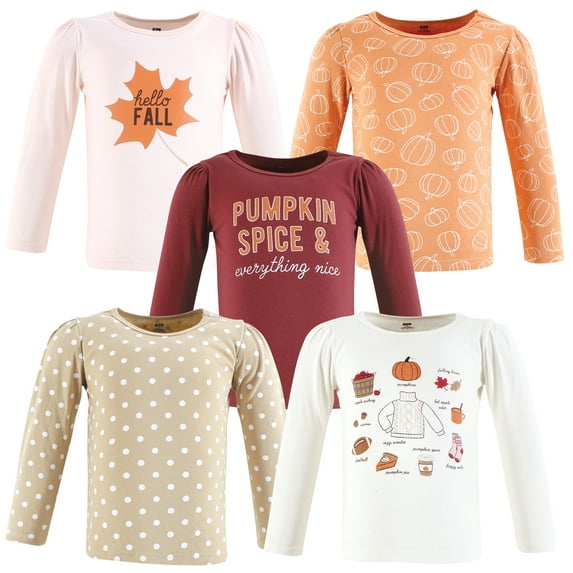 Hudson Baby Long Sleeve Tees, 5-Pack, 12 Months- 5T
