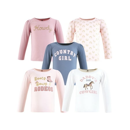 Hudson Baby Long Sleeve Tees, 5-Pack, 12 Months- 5T