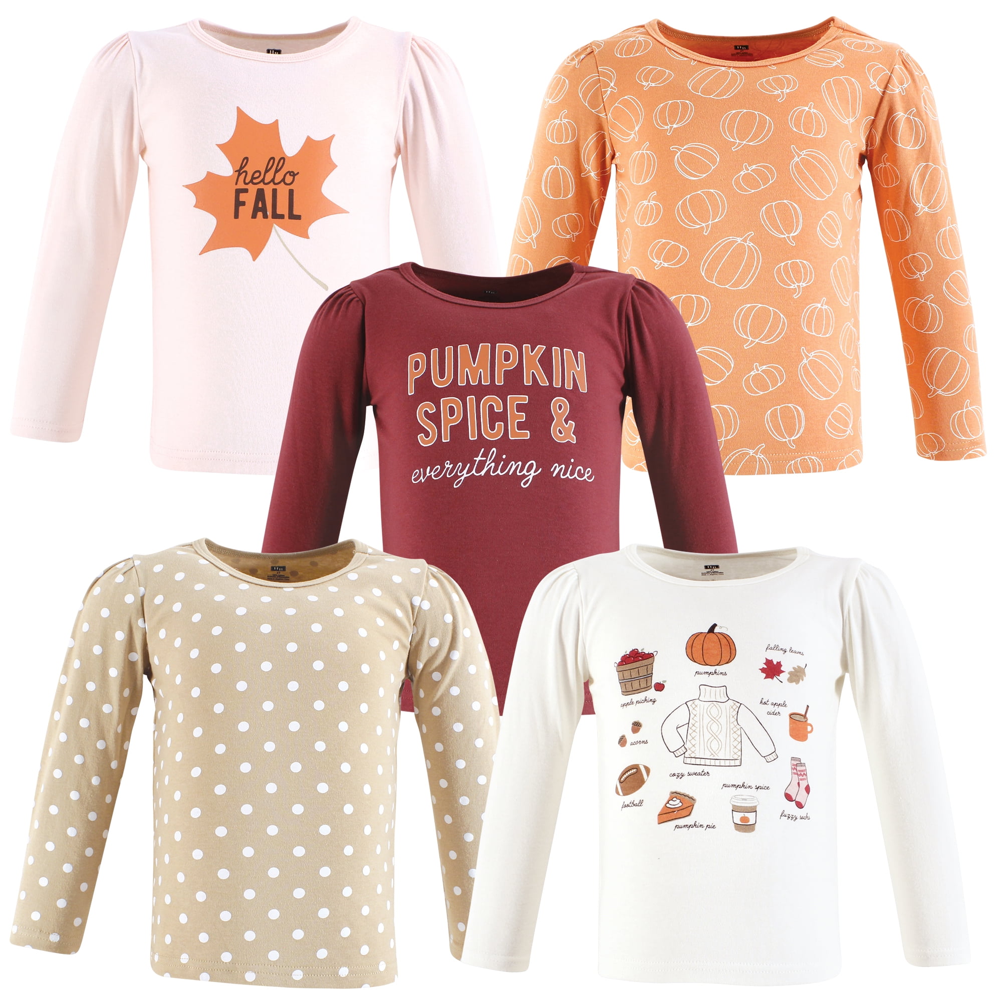 Hudson Baby Long Sleeve Tees, 5-Pack, 12 Months- 5T