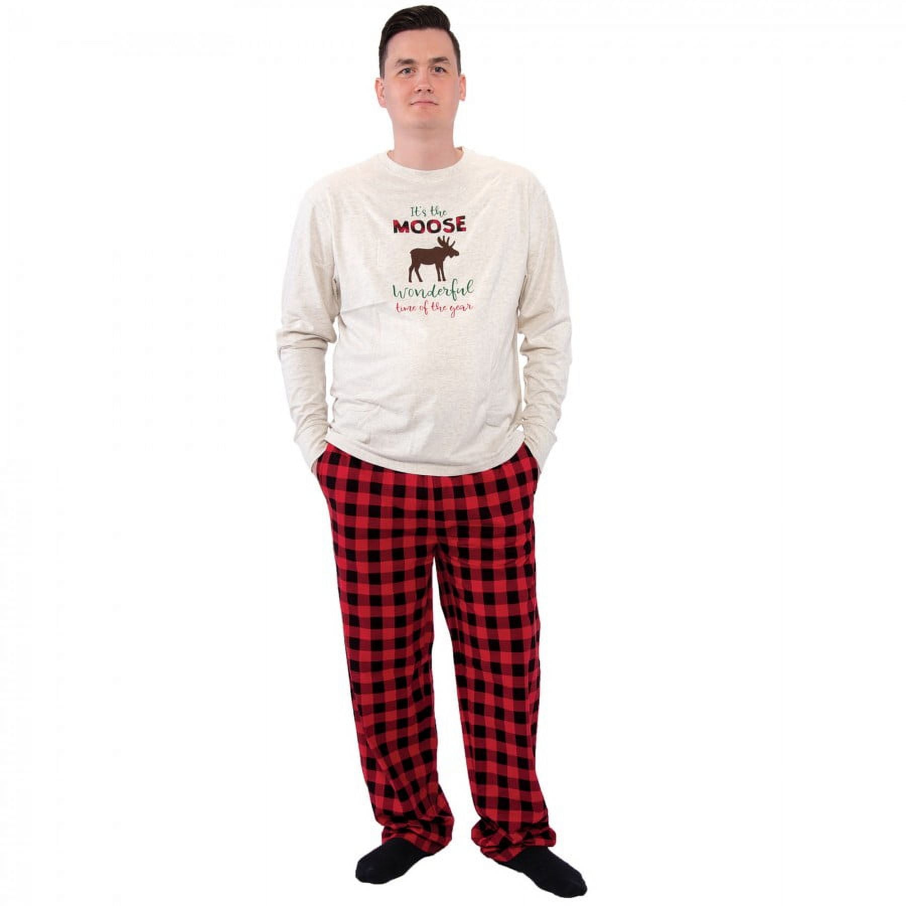 Hudson Baby Mens Unisex Holiday Pajamas, Moose Wonderful Time, XX-Large