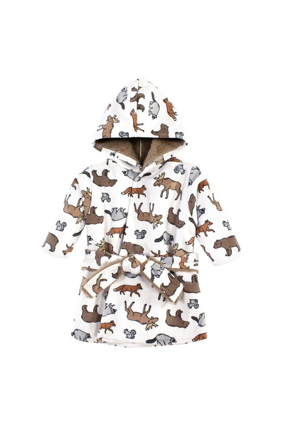 Mink with Faux Fur Lining Pool and Beach Robe Cover-ups, Animal Adventure, 12-18 Months