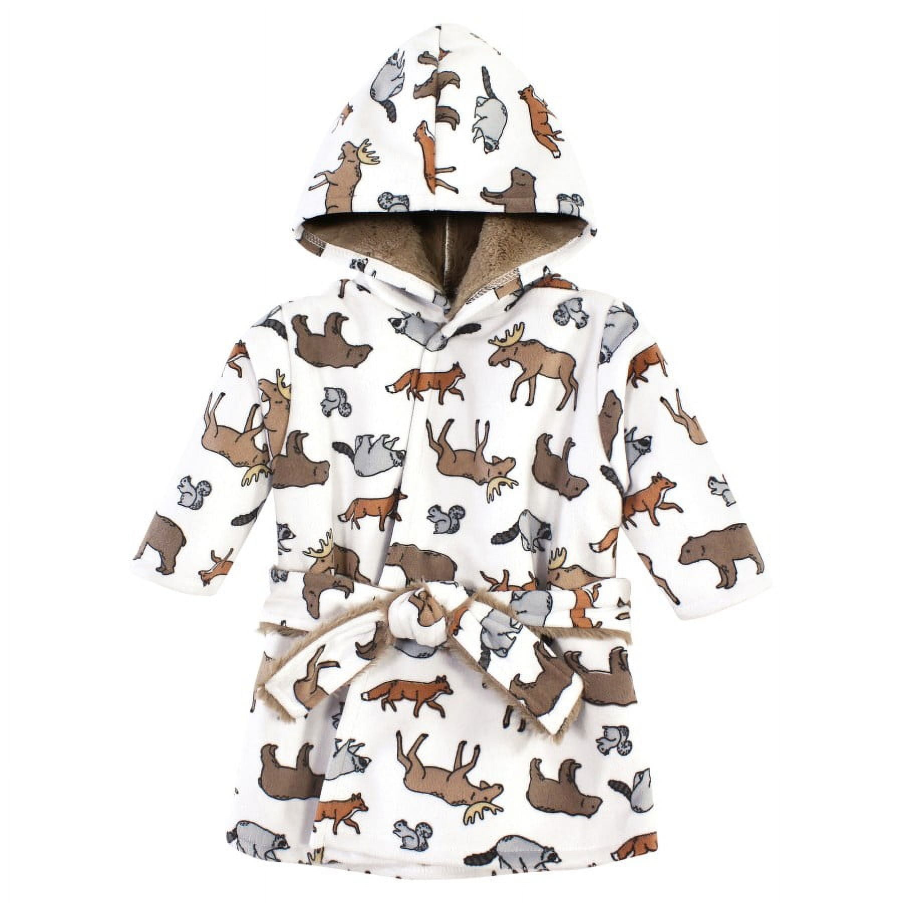 Hudson Baby Mink with Faux Fur Lining Pool and Beach Robe Cover-ups, Animal Adventure, 18-24 Months