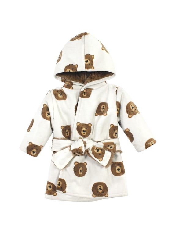 Mink with Faux Fur Lining Pool and Beach Robe Cover-ups, Brown Bear, 6-12 Months